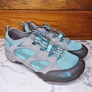 The North Face Women's Aqua and Gray Trail Sneakers